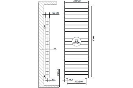 Радиатор Royal Thermo PianoForte Tower new/Noir Sable - 22 секц. НС-1176346
