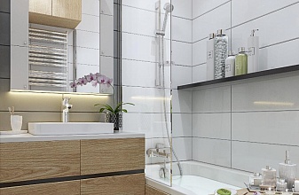 Дизайн проект ванной комнаты «Белая орхидея»