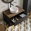 Мебель для ванной Iddis Torr 80 см со столешницей МДФ макадамия орех, темно-серый