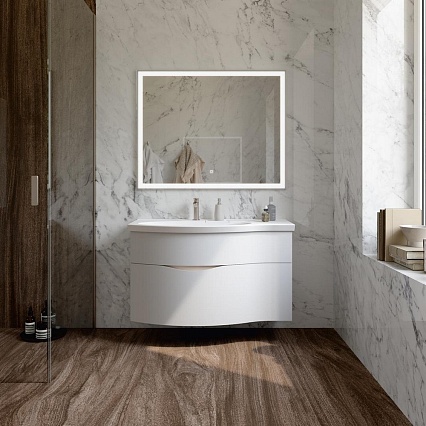 Мебель для ванной Kerama Marazzi Riva 100 см левая, белый матовый