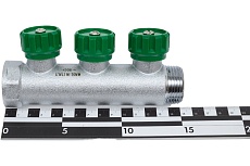 Регулирующий коллектор FAR 1&quot; ВР-НР с 3 отв. 1/2&quot; НР межосев. 45 мм, плск. упл. FK 3822 112TP