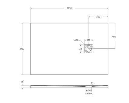 Поддон для душа BelBagno TRAY-MR-UNO-AH-120/80-35-NERO-CR 120x80 черный