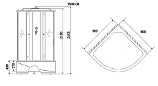 Душевая кабина Niagara Eco 90x90, четверть круга, стекло мозаика