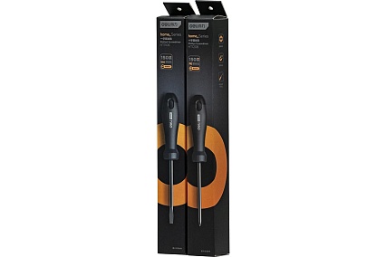 Шлицевая отвёртка Deli Home Series Black HT1106 SL6x150мм, Cr-V, Soft Touch рукоятка, подарочная упаковка 104605