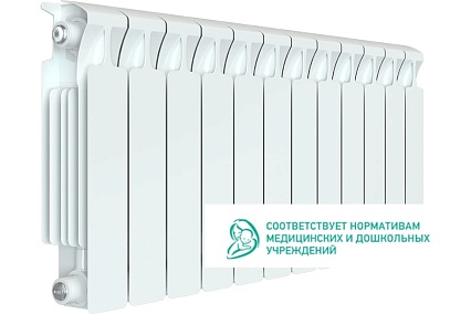 Биметаллический радиатор Rifar MONOLIT 350 12 секций, боковое подключение RG008M0OJUT6R6