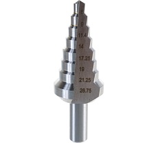 Сверло ступенчатое HSS 6-26х77 мм, 7 ступеней, хвостовик 10 мм Heller 22608