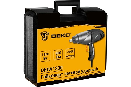 Сетевой ударный гайковерт Deko DKIW1300, 1300 Вт, 600 Нм 063-3003