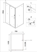 Душевой уголок Niagara Nova NG-63-11A-А70 110x70 прозрачный, хром