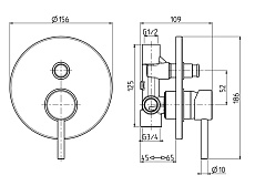 Смеситель для душа M&Z Ditirambo DRB02820