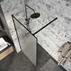 Душевая перегородка Niagara Nova NG-781-10BLACK 100x200 эффект битого стекла, профиль черный матовый