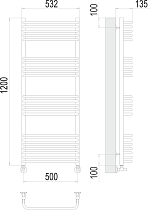 Полотенцесушитель водяной Terminus Стандарт П22 500x1200, 4670078529817