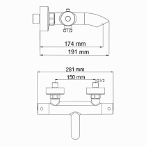 Смеситель для ванны WasserKRAFT Berkel 4811 Thermo