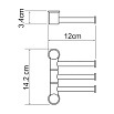 Полотенцедержатель WasserKRAFT K-1053BLACK тройной, черный матовый