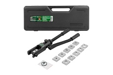 Инструмент гидравлический обжимной для кабелей Rockforce 9т, ход штока-18мм, сечение 10-300мм2, адаптеры-16,25,35,50,70,95,120,150,185,240мм, в кейсе RF-Y300A(56556)