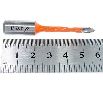 Сверло присадочное усиленное сквозное (4x57.5 мм; S=10 мм; LH) ROTIS 422.0457L