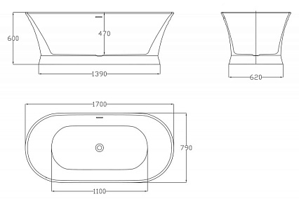 Акриловая ванна BelBagno BB402 170x79 белый