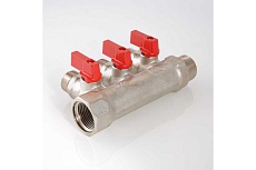Комплект Valtec _18 VI7 Коллектор с отсекающими кранами, 1x3 вых. 1/2 нар. VTc.580.N.0603 + Адаптер д/коллектора /конус-плоскость/ 1/2 VTc.701.N.04 VT.VI7.K18.5800603.701