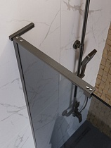Душевая перегородка Belbagno UNO-L-1-TB-100-GR-GM 100x200 графит, оружейная сталь