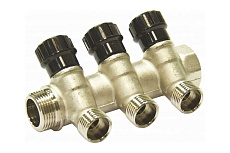 Коллектор СТМ 3 выхода, наружная резьба, вентиль, 3/4х1/2 C3MV3412N