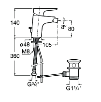 Смеситель для биде Roca Atlas 5A6090C0M