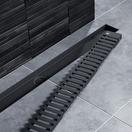 Трап для душа Timo Drain System 800 DS230108/03 80 см, вставка Lines, черный