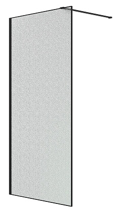 Душевая перегородка Niagara Nova NG-781-10BLACK 100x200 эффект битого стекла, профиль черный матовый