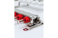 Коллекторная группа с расходомерами Grosseto 1&quot;x3/4&quot;, 8 выходов, нержавеющая сталь, 10 бар, универсальный кронштейн 2042995