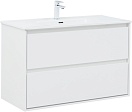 Тумба с раковиной Aquanet Милан 100 см белый глянец