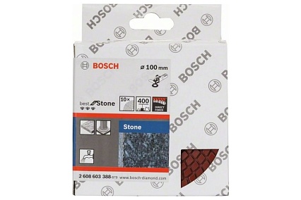 Полировочный диск 100 мм, Р400, 10 шт Bosch 2608603388