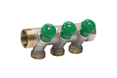 Коллектор с вентилями Comisa 1-3/4-3 выхода, никель 8820090