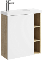 Тумба с раковиной Aqwella 5 stars Alba 60 см левая, дуб давос