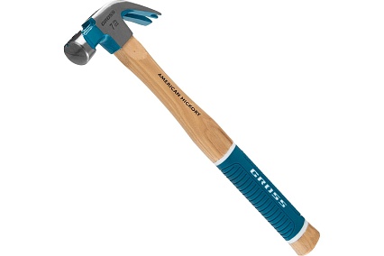 Молоток-гвоздодер Gross American hickory 200г, угол 45, магнит, обрезиненная рукоятка 10414