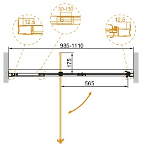 Душевая дверь Cezares Variante VARIANTE-B-1-100/110-C-Cr 100/110x195 прозрачная