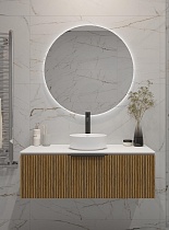 Мебель для ванной ЗОВ Кито 100 см со столешницей, белый/тростник