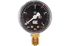 Манометр ацетиленовый 0.4 МПа, 50 мм, М12x1.5, поверенный Krass 2190101PV