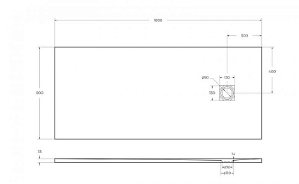 Поддон для душа BelBagno TRAY-MR-UNO-AH-180/80-35-W-CR 180x80 белый