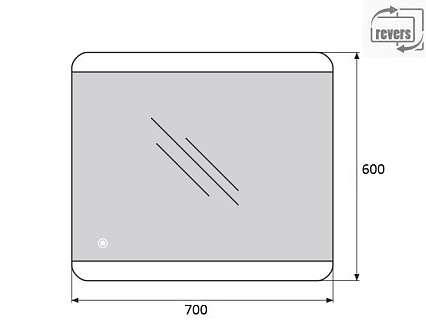 Зеркало BelBagno SPC-CEZ-700-600-LED-TCH 70x60 см сенсорный выключатель