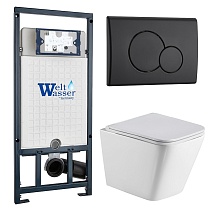 Комплект Weltwasser 10000010507 унитаз Gelbach 041 GL-WT + инсталляция Marberg 507 + кнопка Mar 507 RD MT-BL