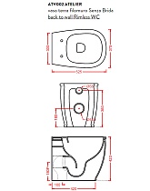 Приставной унитаз Artceram Atelier ATV002 05 00 безободковый, белый матовый