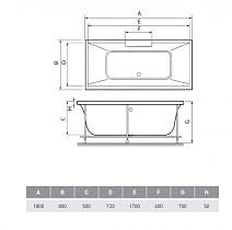 Акриловая ванна Relisan Eco Plus Дунай 180x80 см