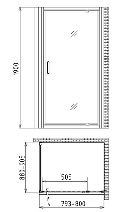 Душевой уголок Gemy Sunny Bay S28150-A90 80x90