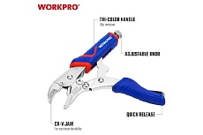 Фиксирующие клещи WORKPRO PRO 130 мм WP231072