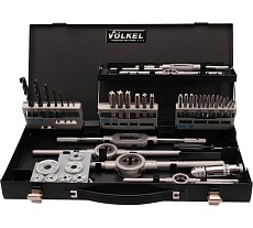 Набор метчиков и плашек VOLKEL M3-M12 HSS-G 52 предмета V49106