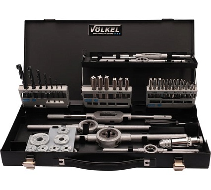 Набор метчиков и плашек VOLKEL M3-M12 HSS-G 52 предмета V49106