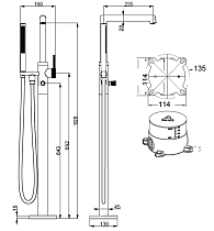 Напольный смеситель Vincea Rim VTF-2RMCH хром