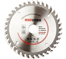 Диск пильный по дереву твердосплавный (130х20/16 мм; 36 зубьев) Redverg 6621206