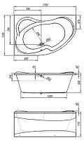 Акриловая ванна Kolpa-San Lulu BASIS 170x110 L