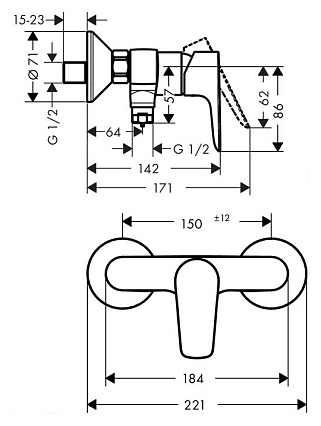 Смеситель для душа Hansgrohe Talis E 71760000