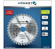 Диск пильный по дереву 185x30 мм, 24Т Hoegert Technik HT6D778