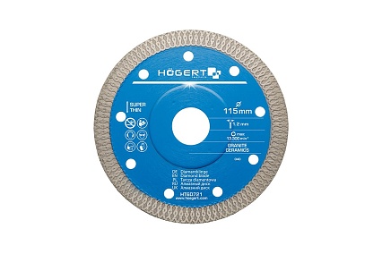 Диск отрезной для плитки (115x1.2x22.2 мм) Hoegert Technik HT6D721